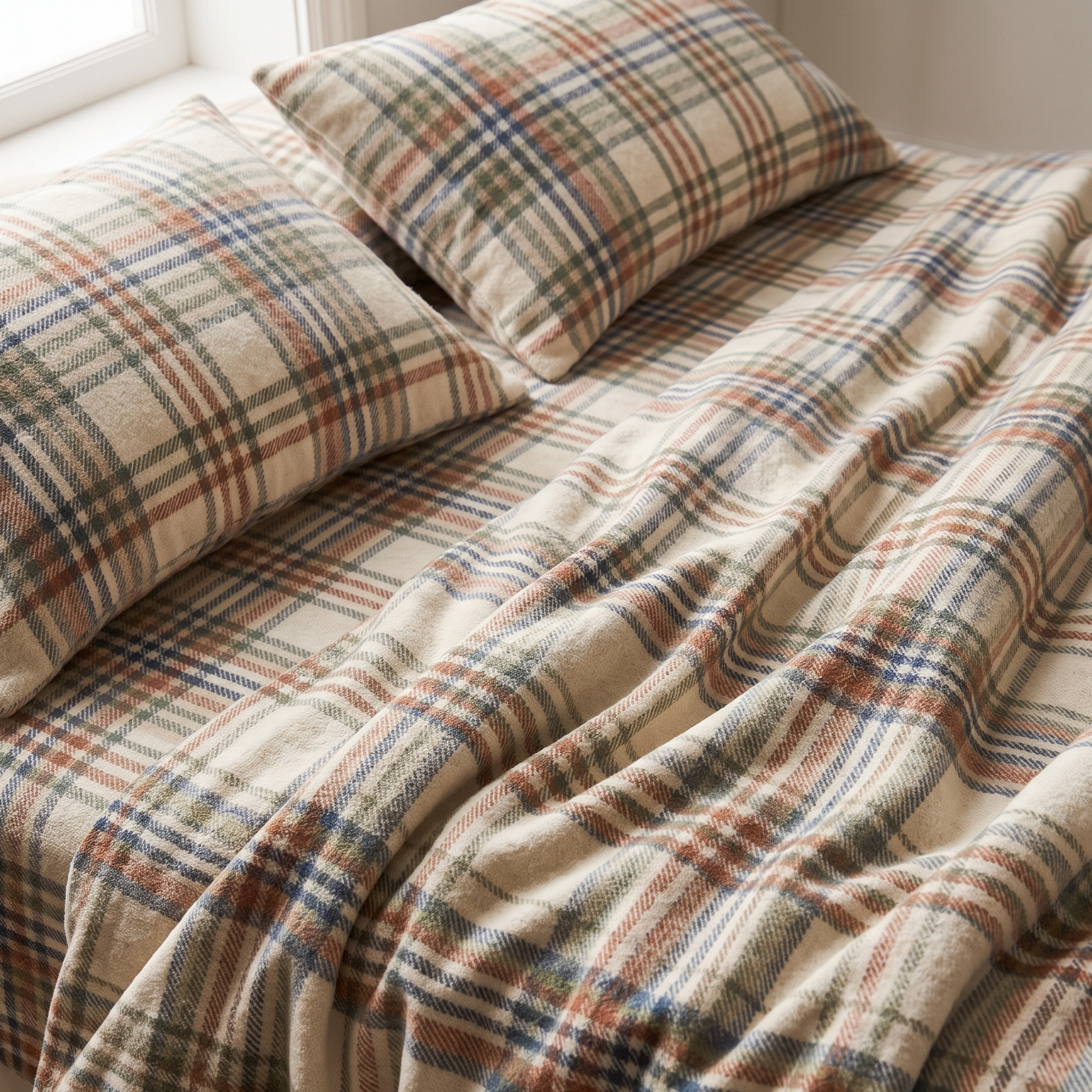 Cozy brushed flannel bed sheets for winter